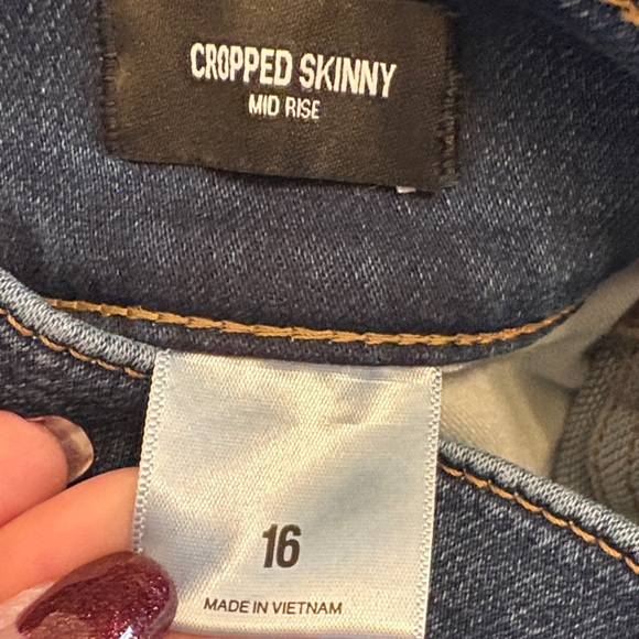 Express Dark Blue Ankle Jeans - Picture 2 of 4